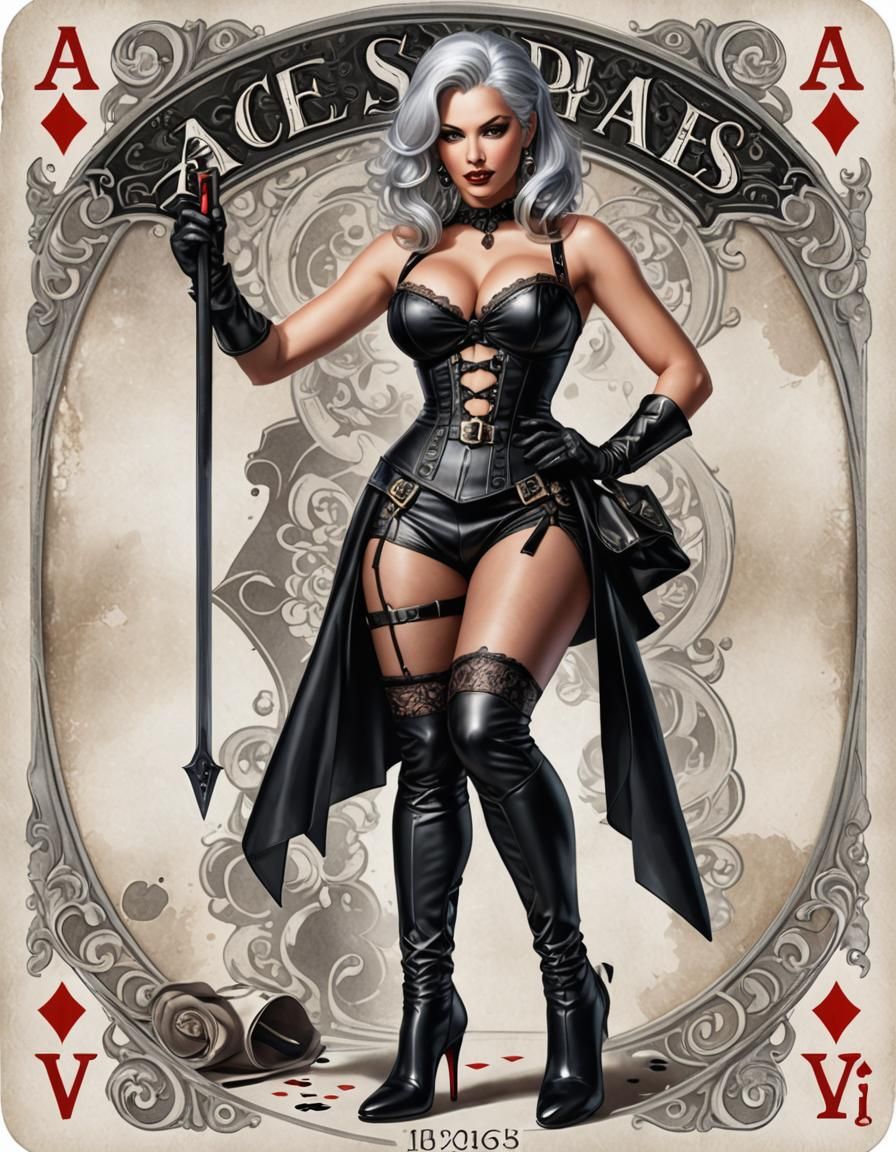 Ace of Spades Pinup Girl Hyperrealistic Concept Art