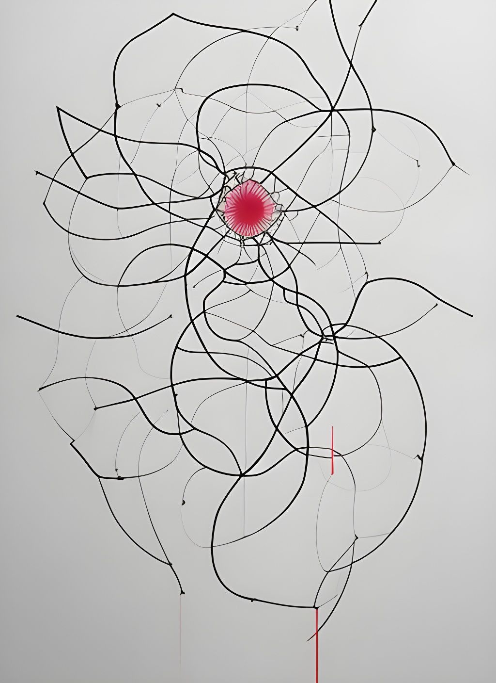 Complex 3D Music Landscape in Technical Drawing Style