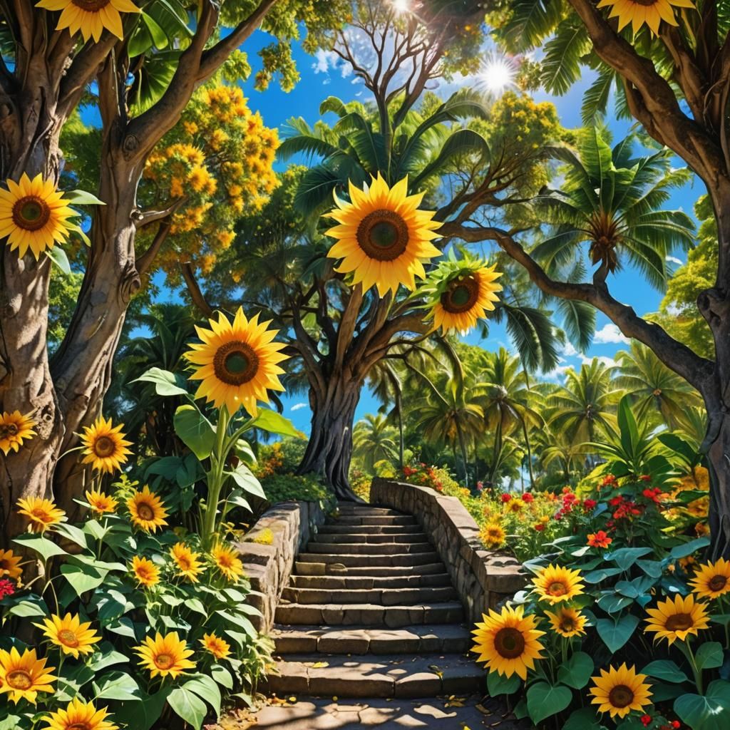 Surreal Paradise Sunflower in Vibrant Bloom
