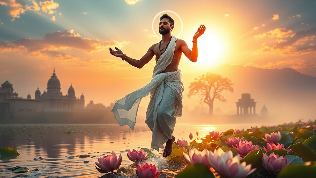 Soul's Ascent to Divine Light: Ethereal Indian Art