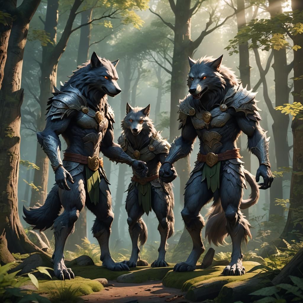 Serene Forest Encounter in Vibrant 3D Anime Style