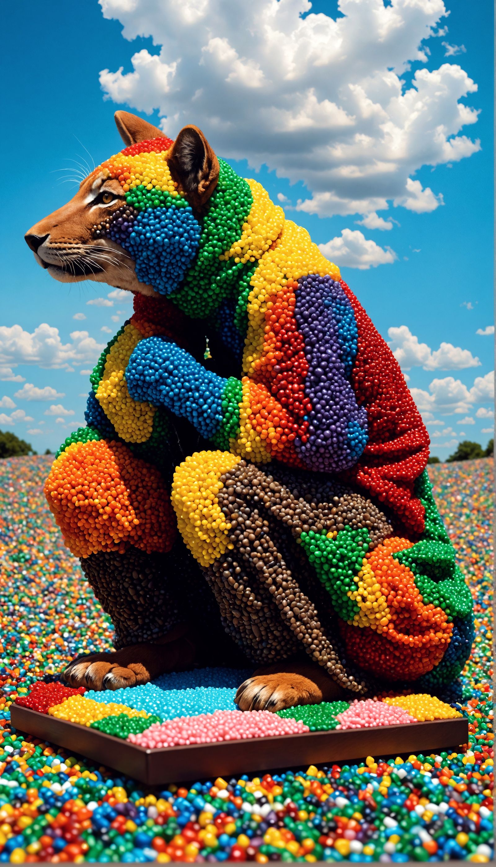 Beaded World with Rainbow Hoodie, 3D Concept Art