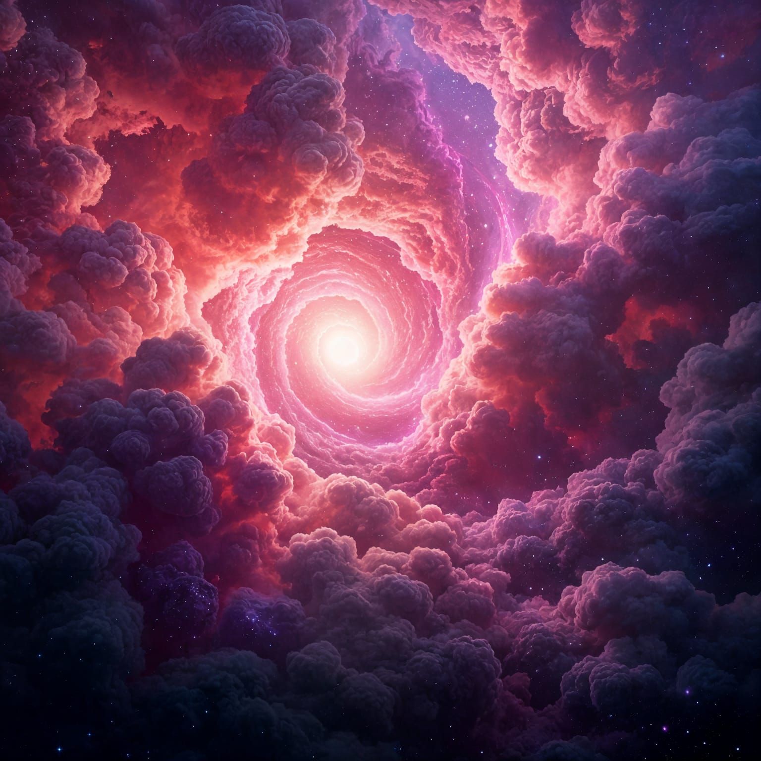Vibrant Nebula in Outer Space, Detailed Fantasy Art