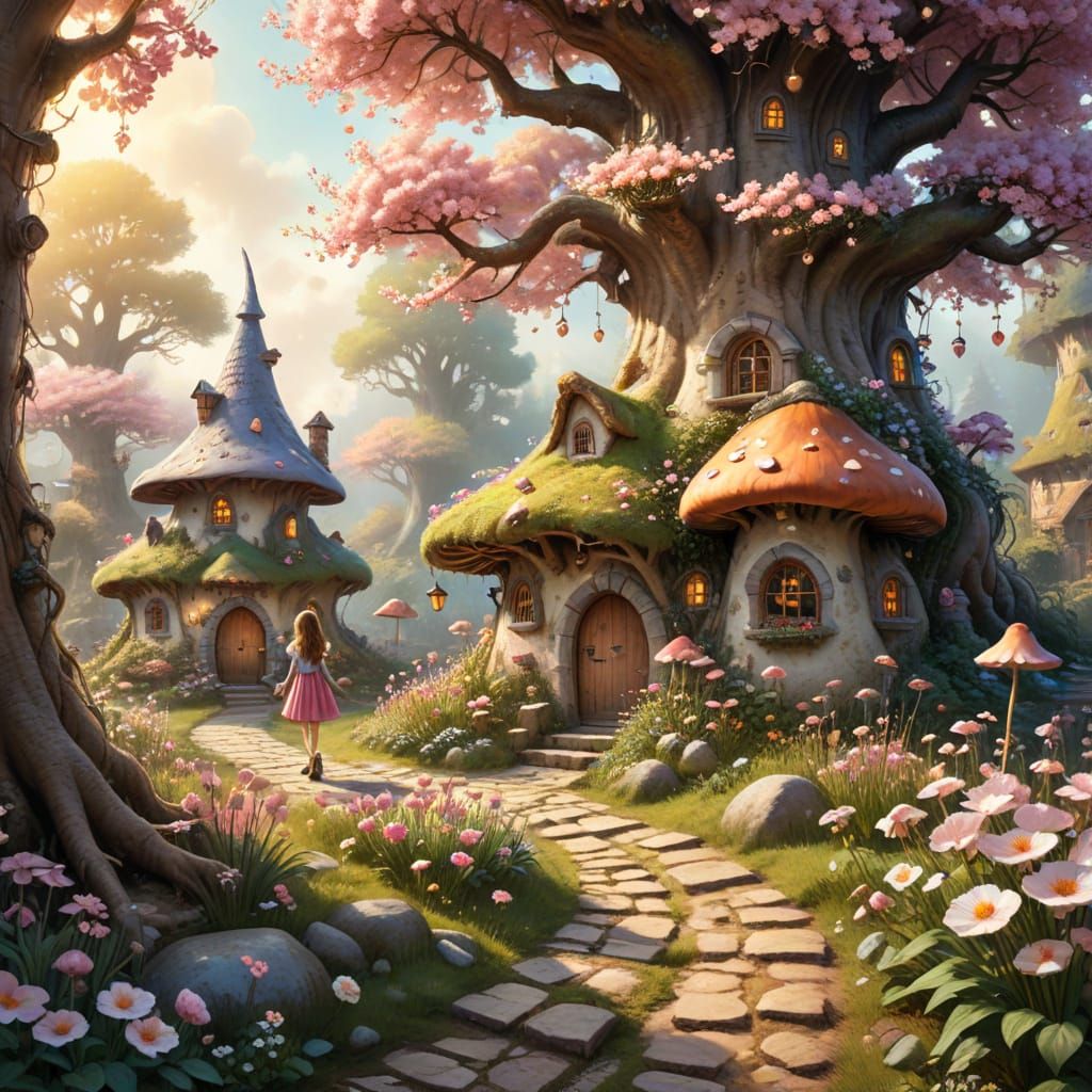 Enchanted Garden: A Whimsical Watercolor Fantasy