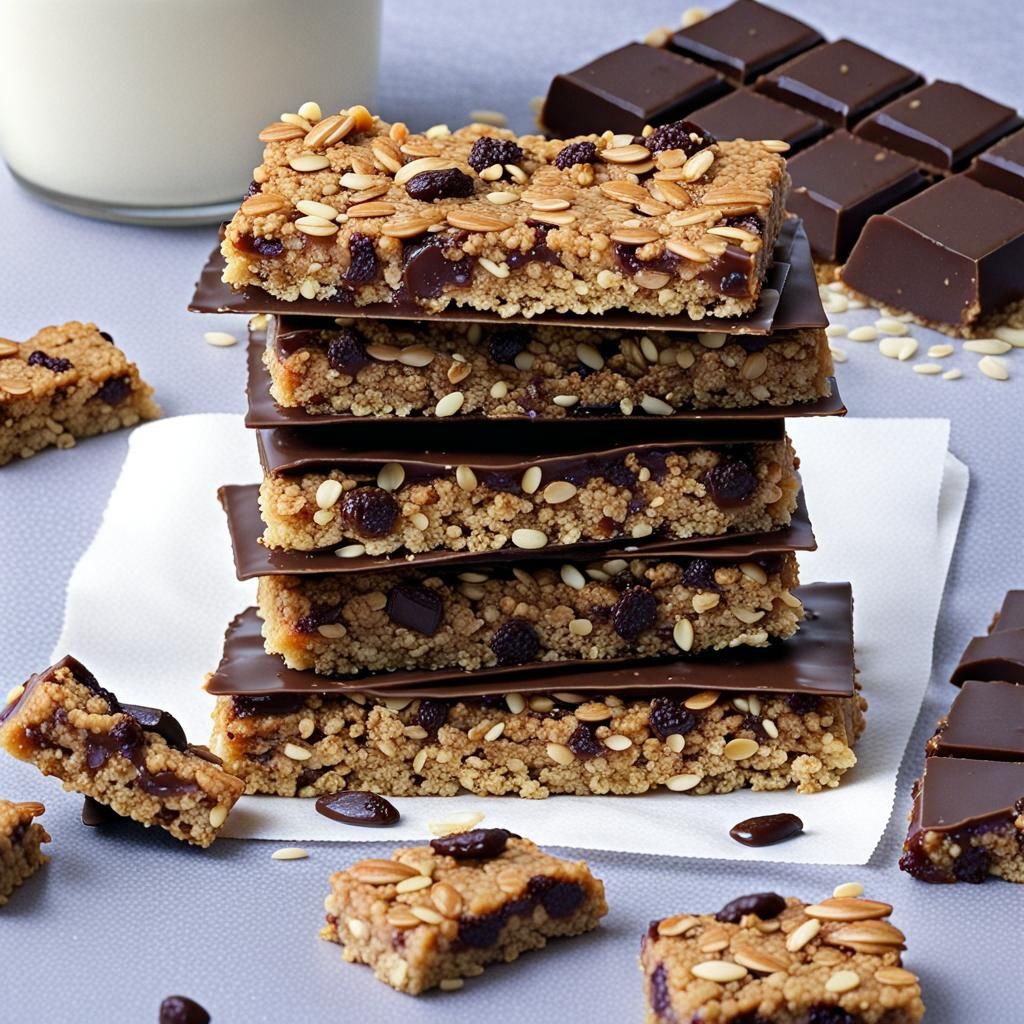Dark Chocolate Dipped Flapjack with Nuts and Raisins