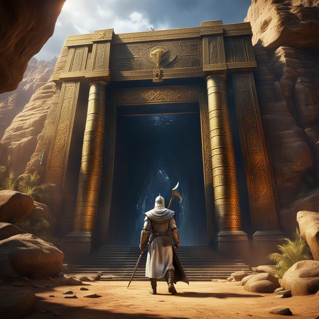 Templar Knight and Ark of the Covenant