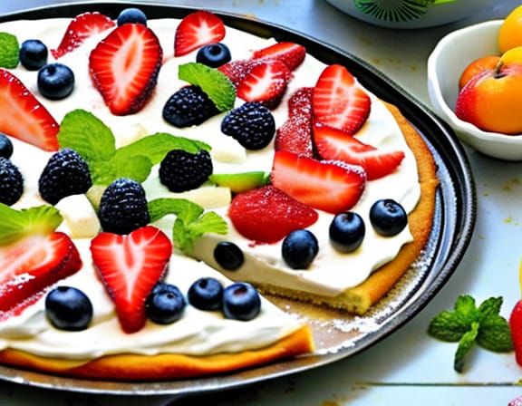 Delicious and Colorful Fruit Pizza