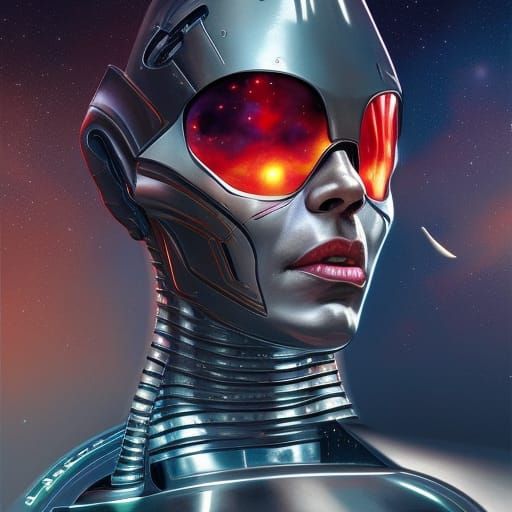 Futuristic Deep Space Nine Portrait in Hyperdetailed Style