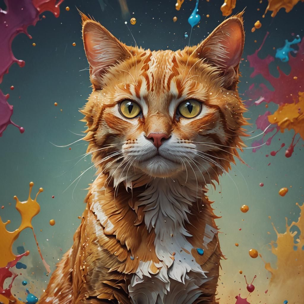 Hyperrealistic Ginger Cat in Human Form