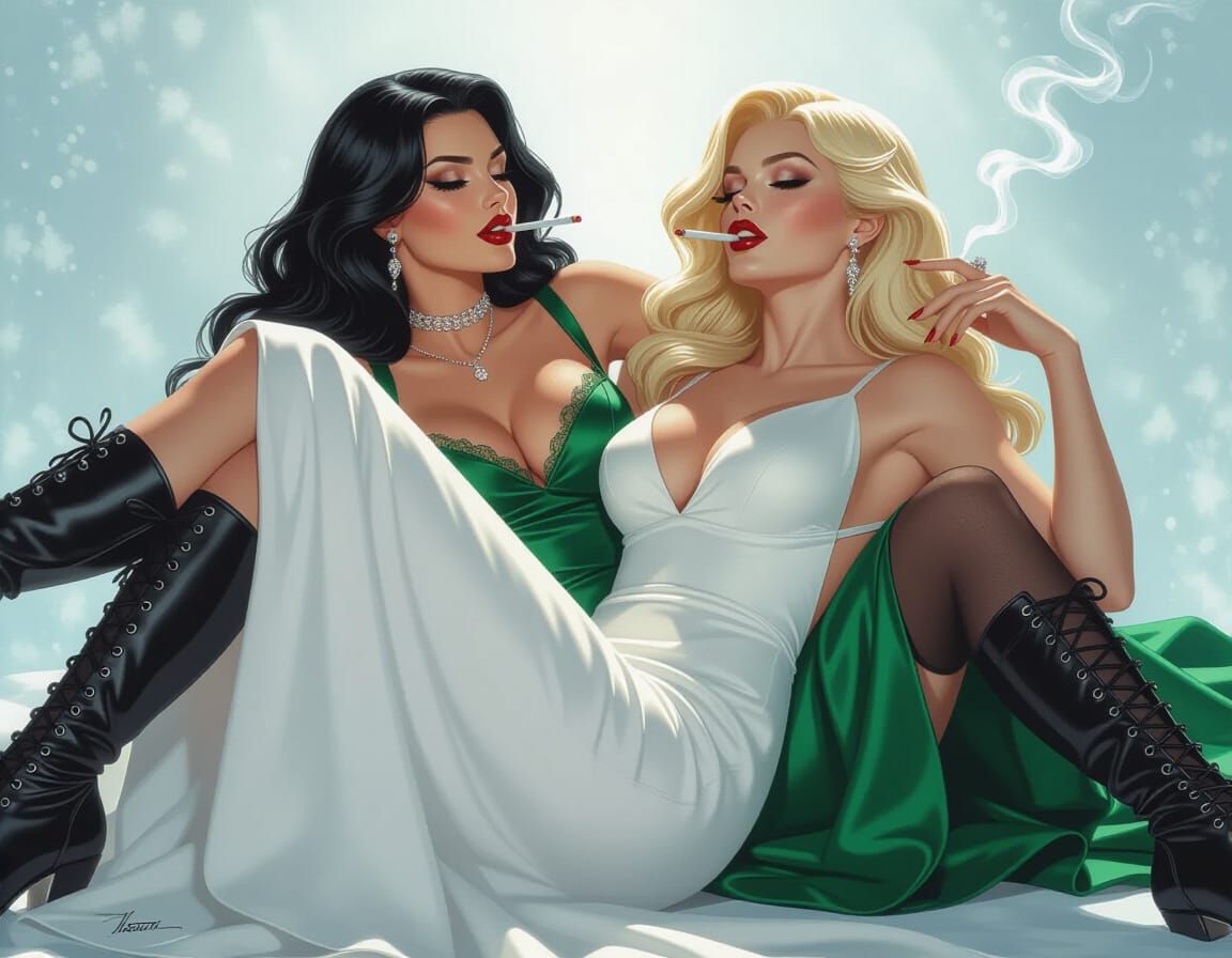 Ethereal Embrace: Two Women Sharing a Moment