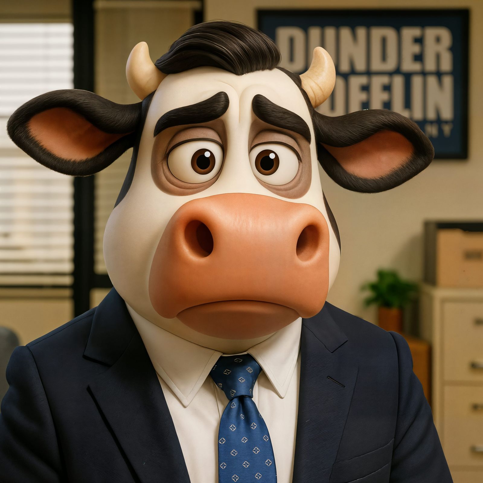 Cow Michael Scott in Dunder Mooflin Office CGI