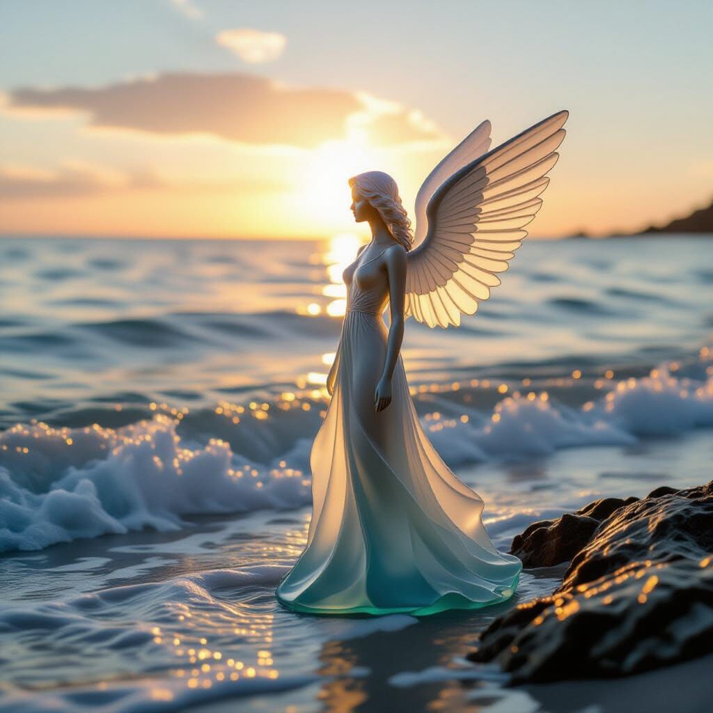 Sea Glass Angel by the Ocean