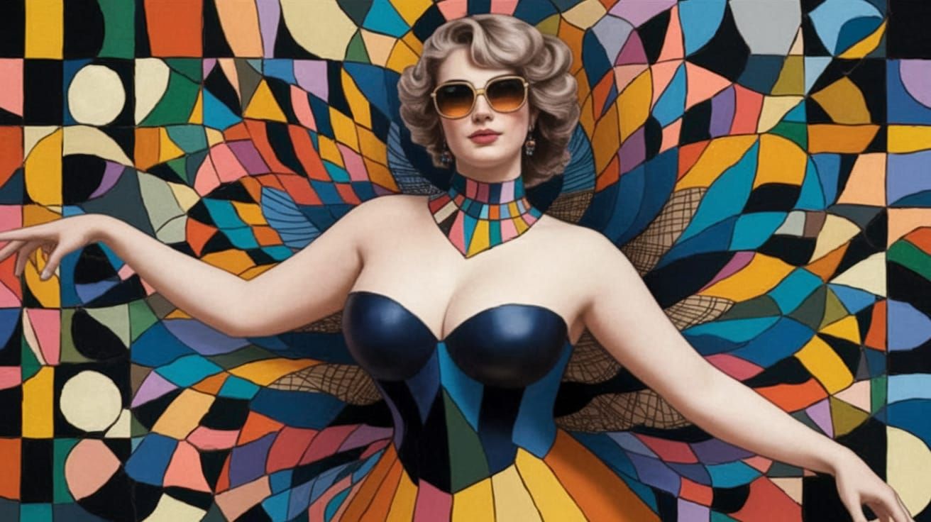 Kaleidoscopic Woman: A Surreal Mixed Media Portrait