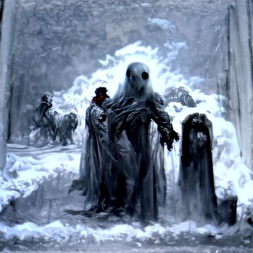 Ethereal Ghosts in Gothic Horror Style