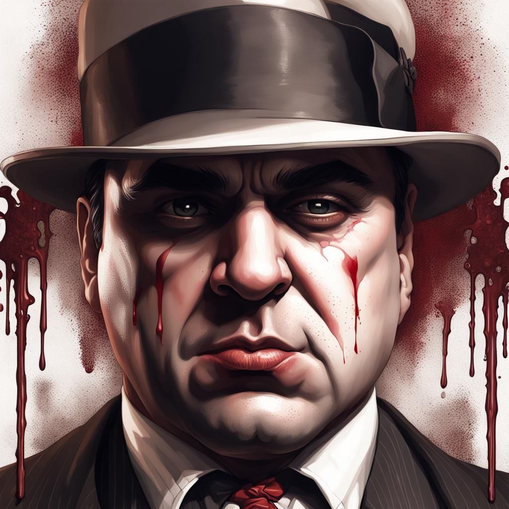 Hyperrealistic Al Capone Portrait in Dystopian Film Style