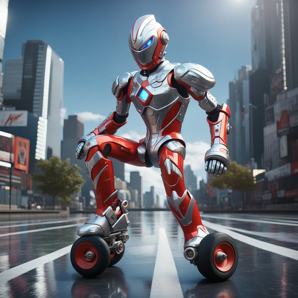 Ultraman Blazer: Earth Gordon on Roller Skates in Sci-Fi Sty...