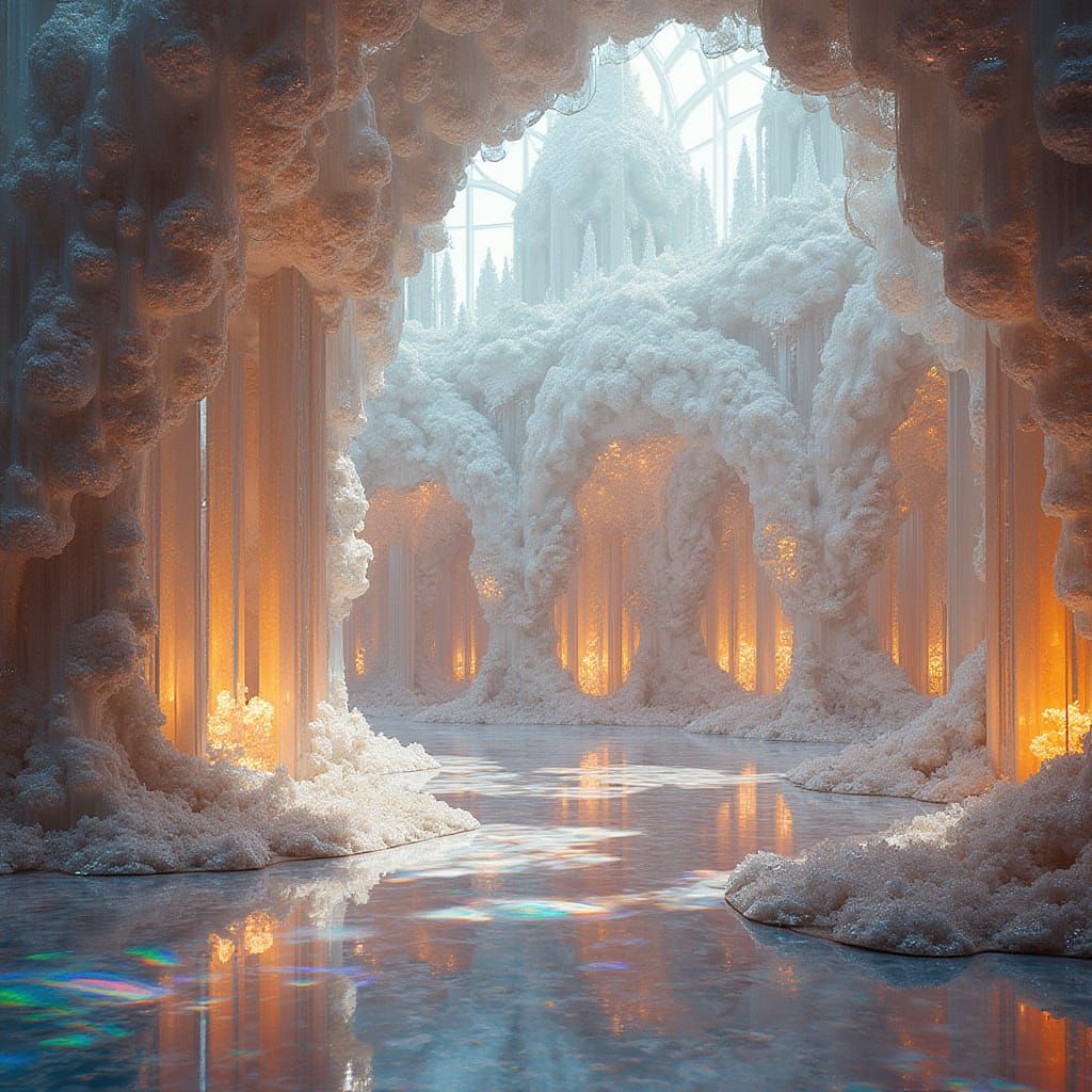 Crystal Palace in Vibrant, Dreamlike Architecture