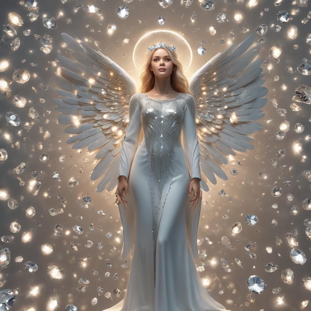 Biblical Angel Illuminated by Divine Light