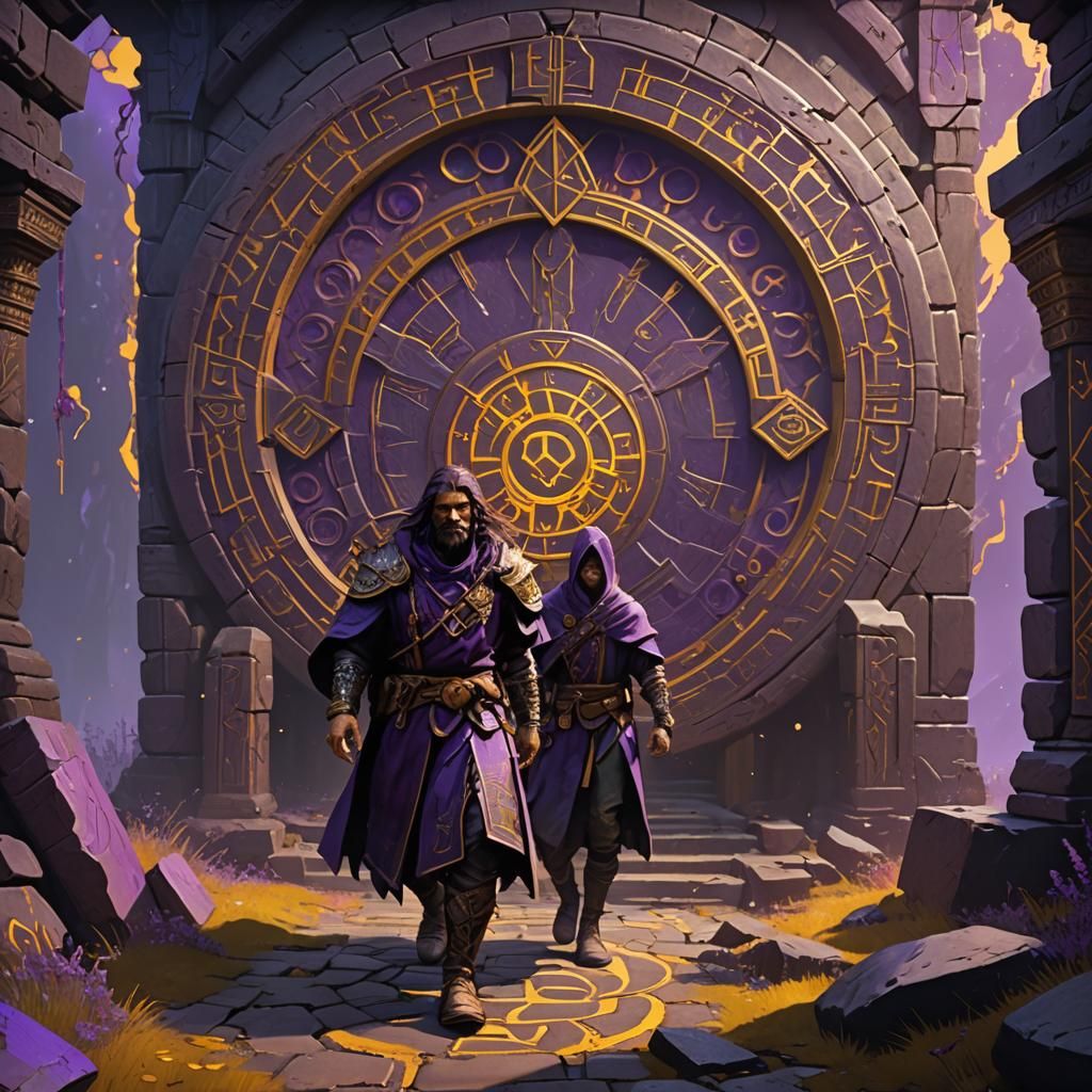 Werepather in Ancient Runes: Dark Fantasy Concept Art