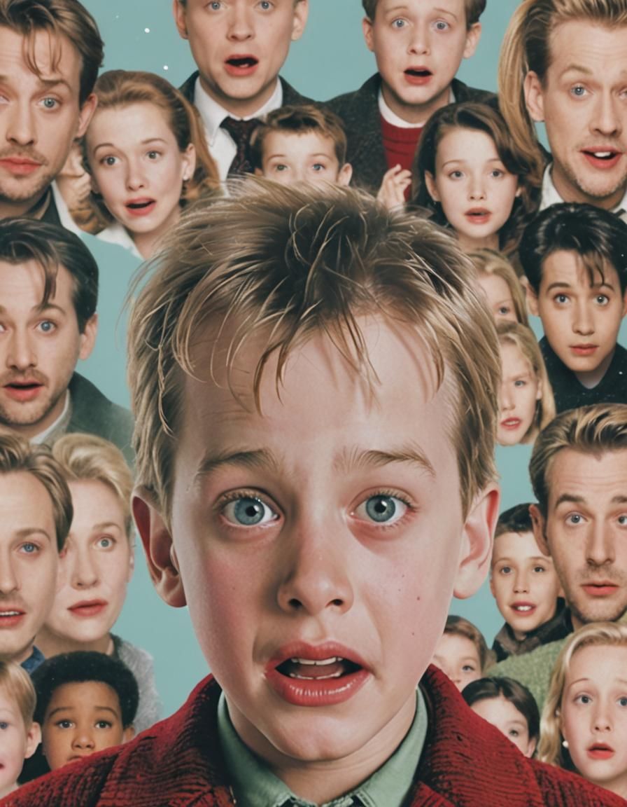 Home Alone Film Poster in 1950s Hollywood Style