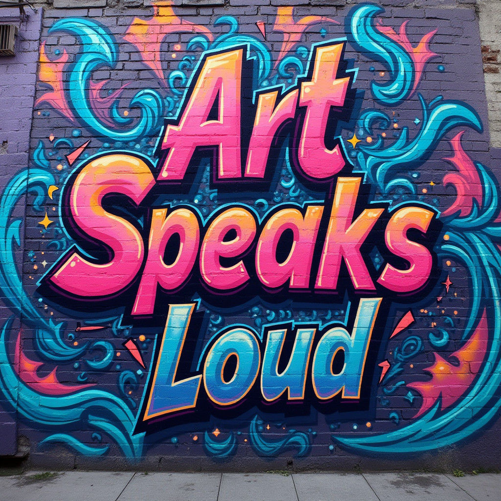 Street Art Mural: Art Speaks Loud in Neon Graffiti
