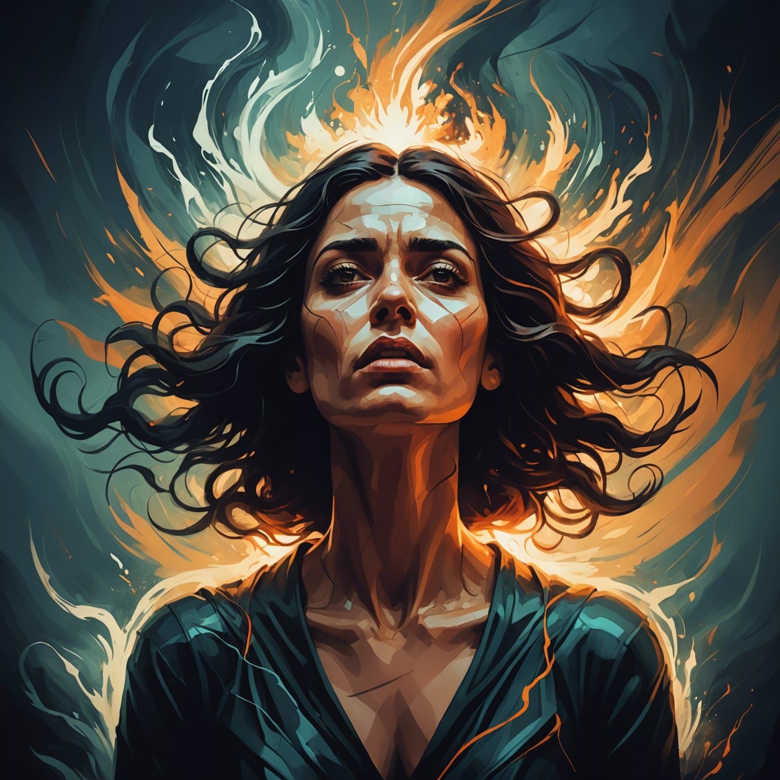 Woman Seeking God in Inner Turmoil