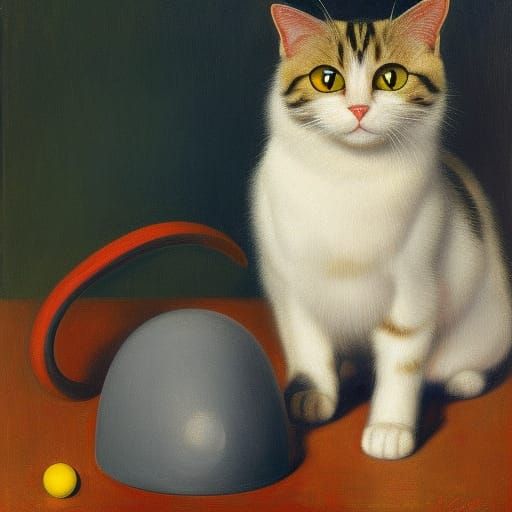 Abstract Cat and Concrete Mouse, Expressionist Style