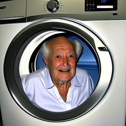 Grandfather Hilariously Trapped in Washing Machine