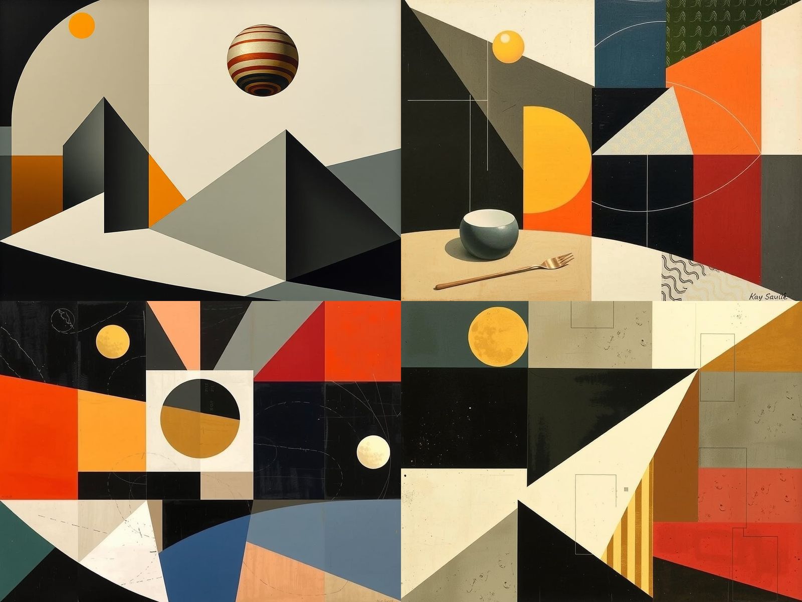 Geometric Modernity in Surrealist Style