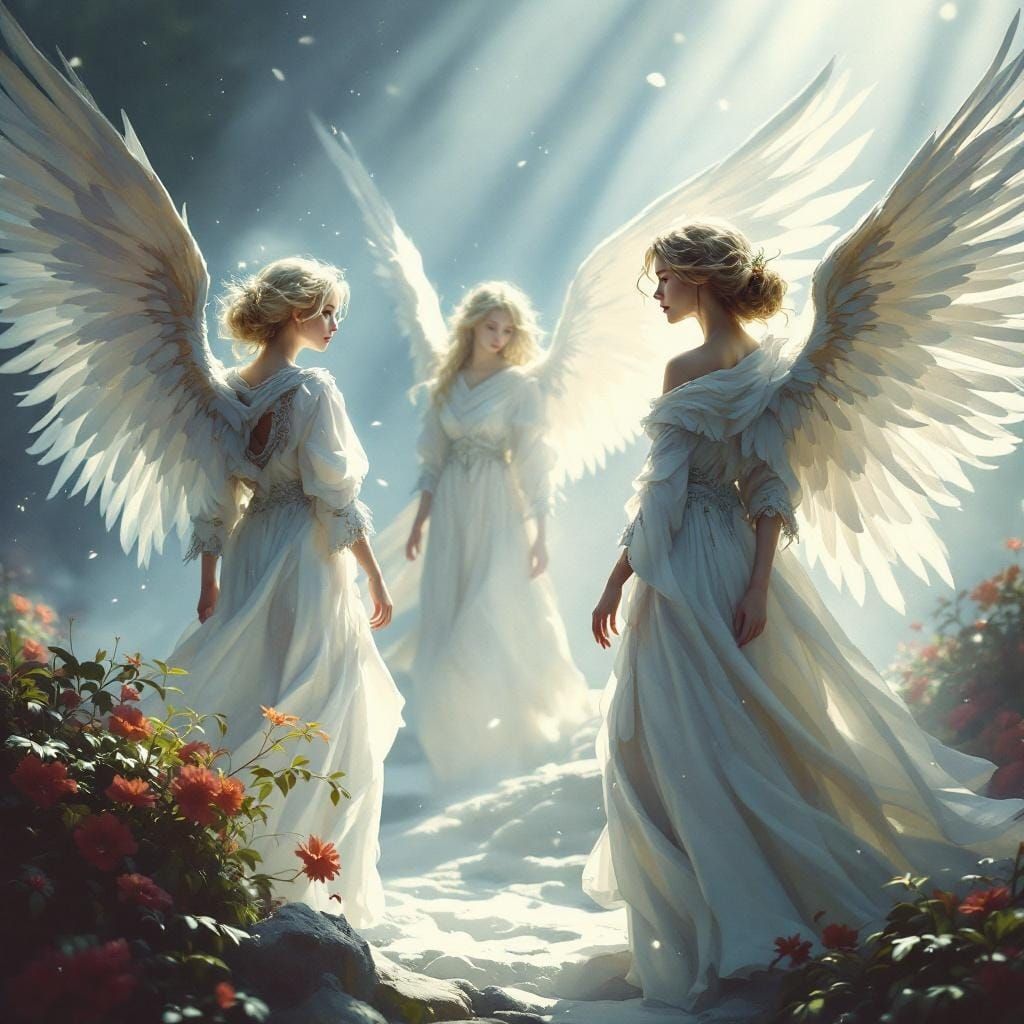 Ethereal Angels in Dreamy Light
