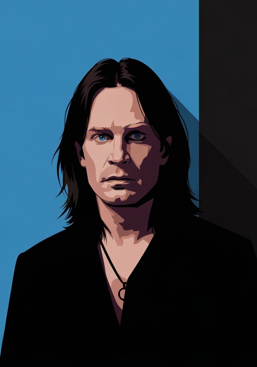 Ozzy Osbourne Vector Art in Minimalist Comic Style