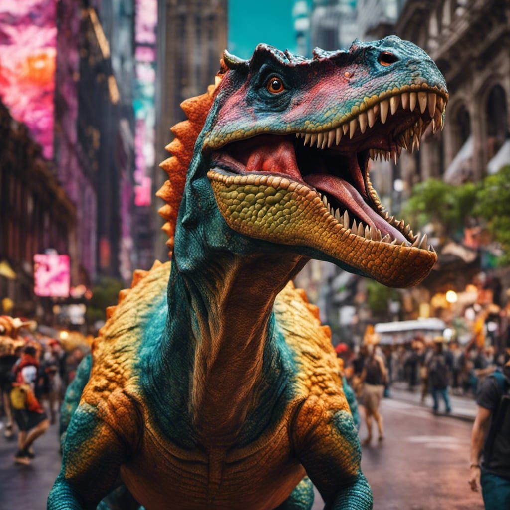Colorful Dinosaur Parade in Sydney CBD