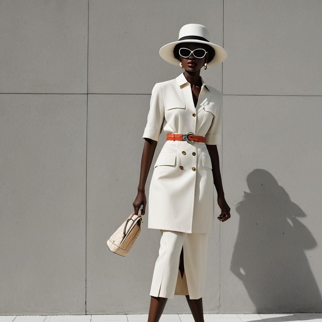 Chanel Model in Bauhaus Building: Fashion Design