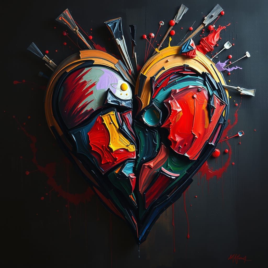Bizarre Heart Creation in Expressionist Style