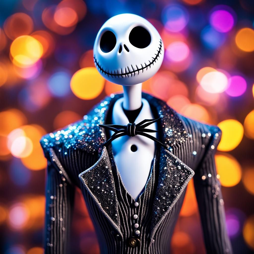 Jack Skellington and Sally with Bokeh Lights