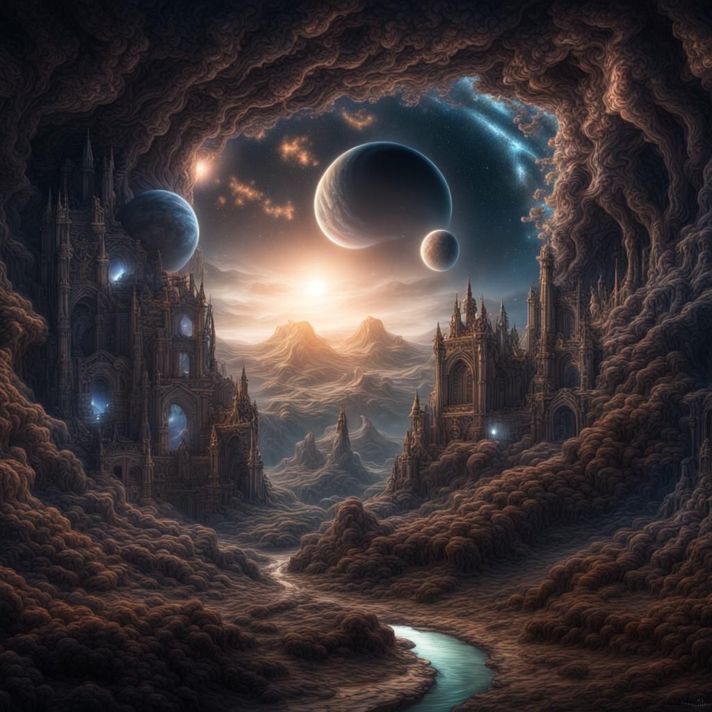 Hyperrealistic Cosmic Realm in Sharp Focus