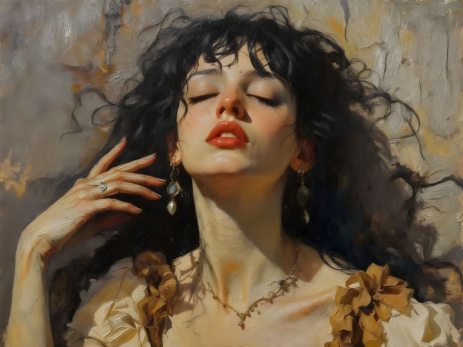 Textured Oil Painting with Visible Brush Strokes