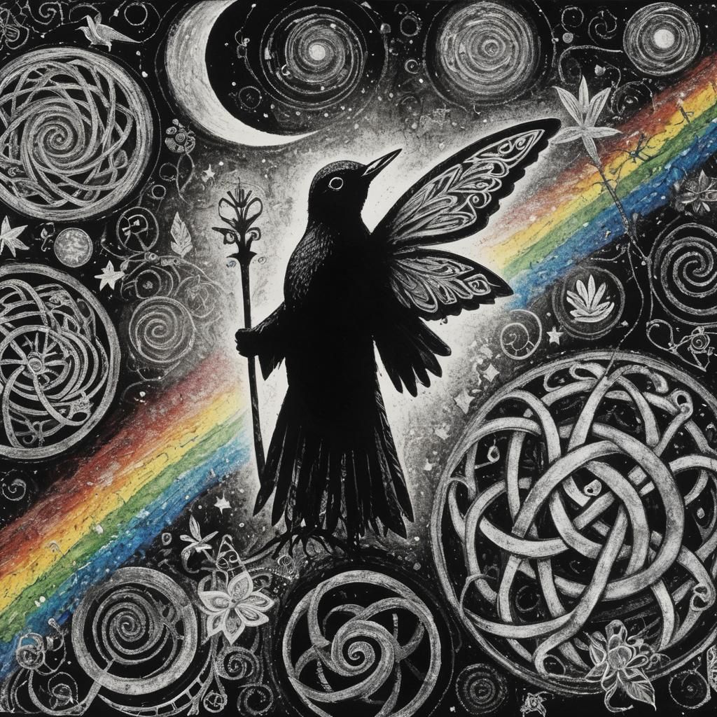 Psychedelic Snail in Futuristic Cityscape