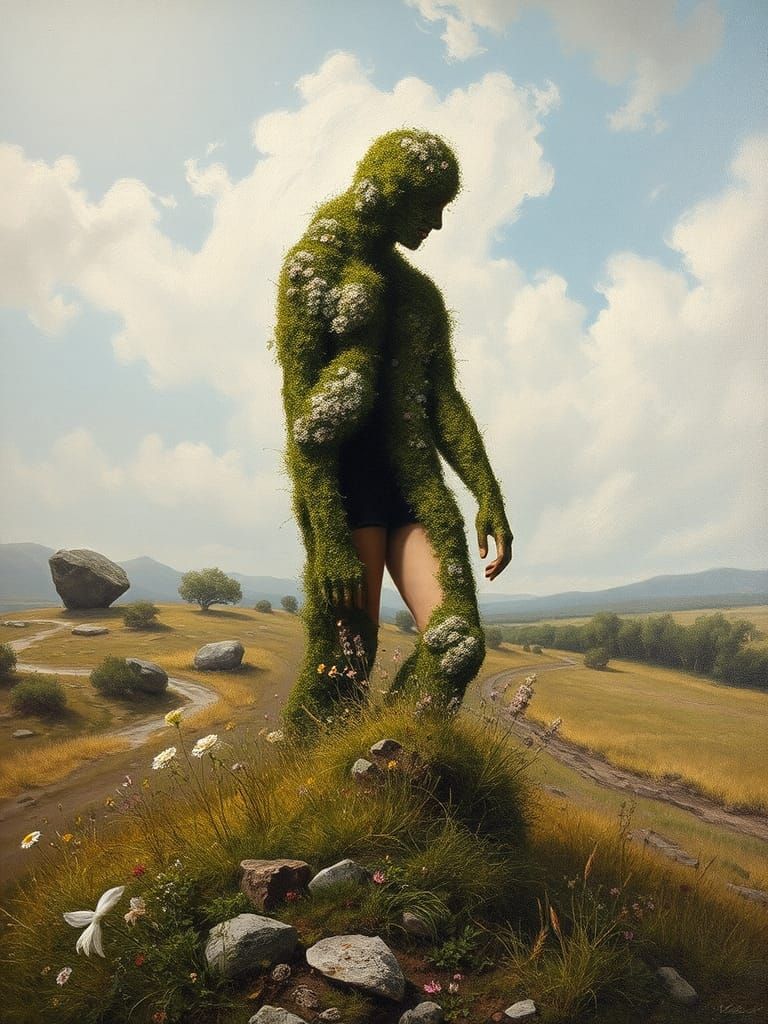 Surreal Landscape Optical Illusion in Oil