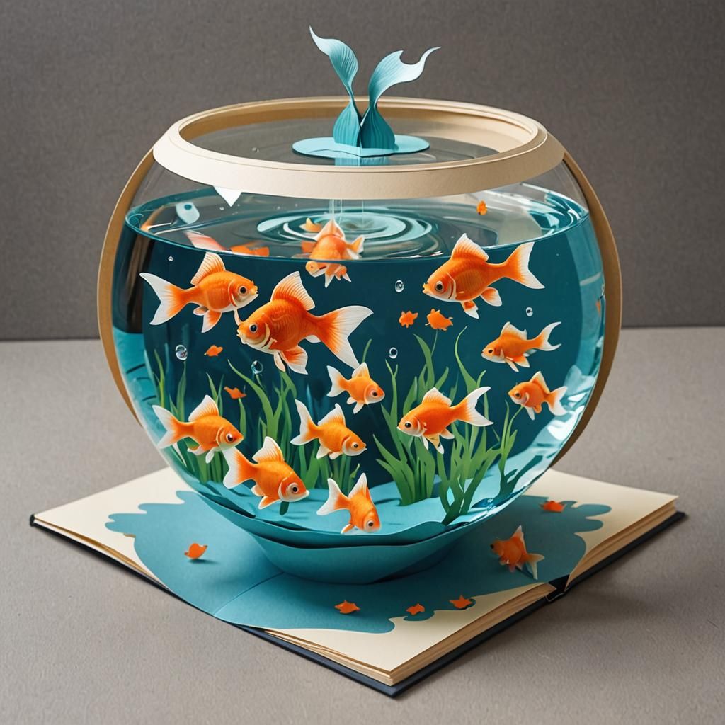 Paper Fishbowl in Pop-Up Book Style