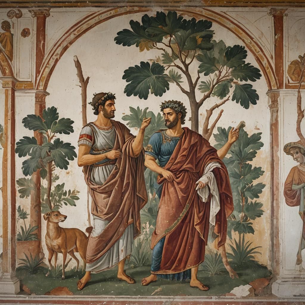 Ancient Roman Villa Fresco Painting