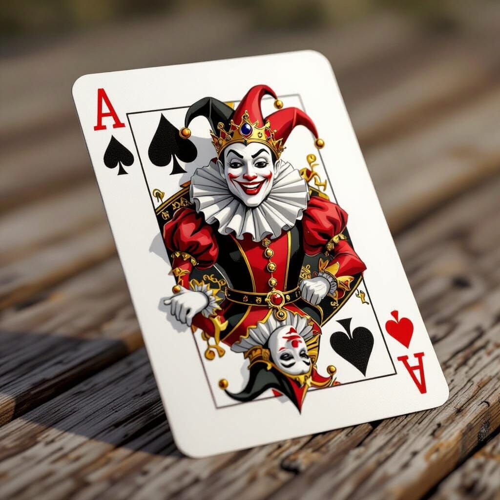 Jester Explodes from Seven of Spades Card