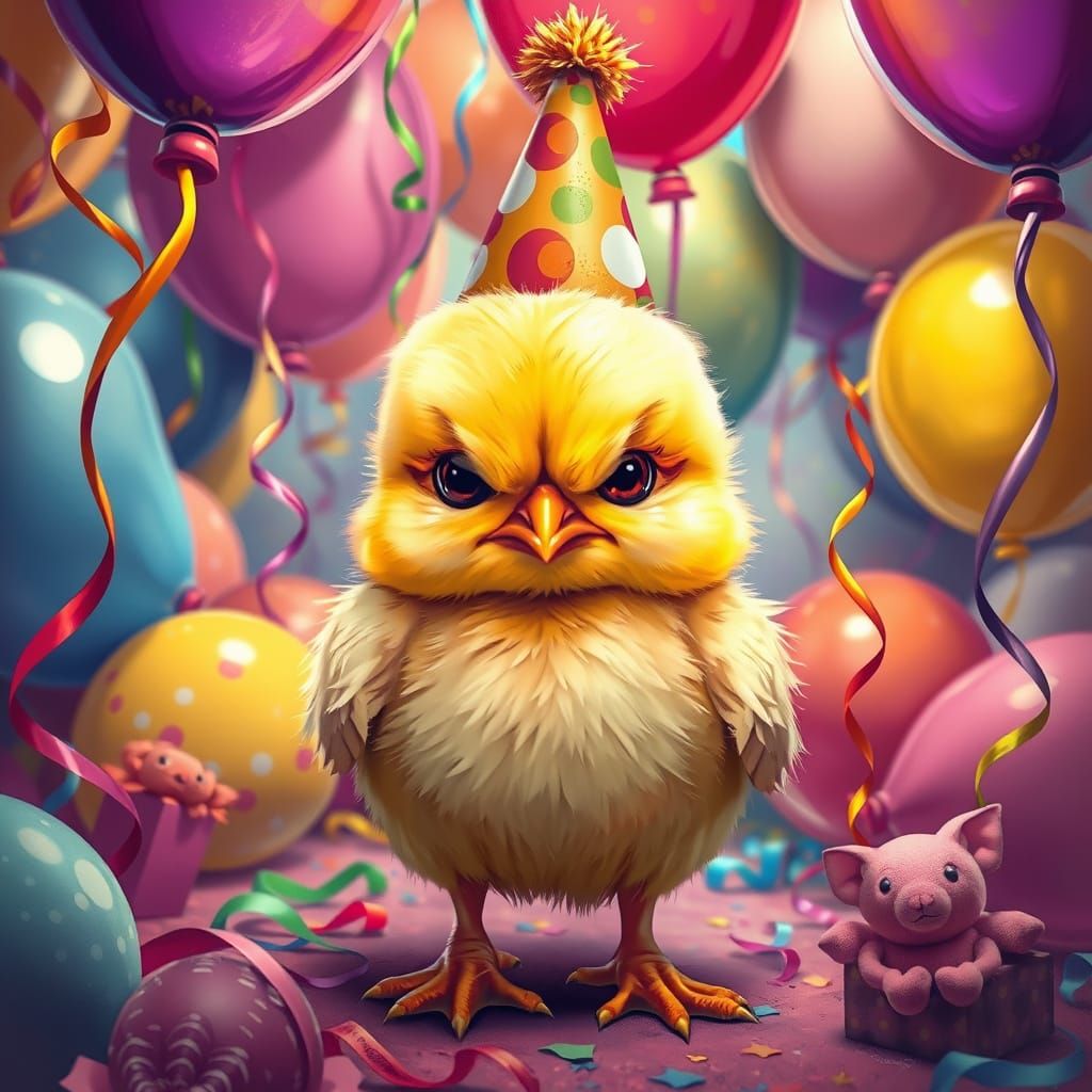 Grumpy Chick at Psychedelic Birthday Party
