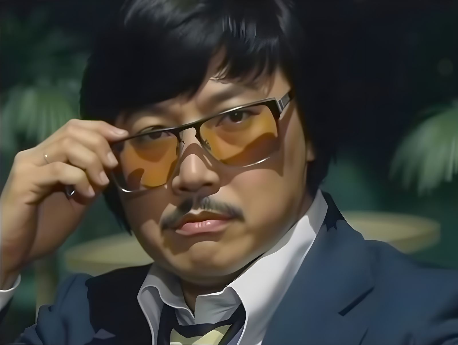 Gritty 1970s Chinese Mobster in Formal Attire