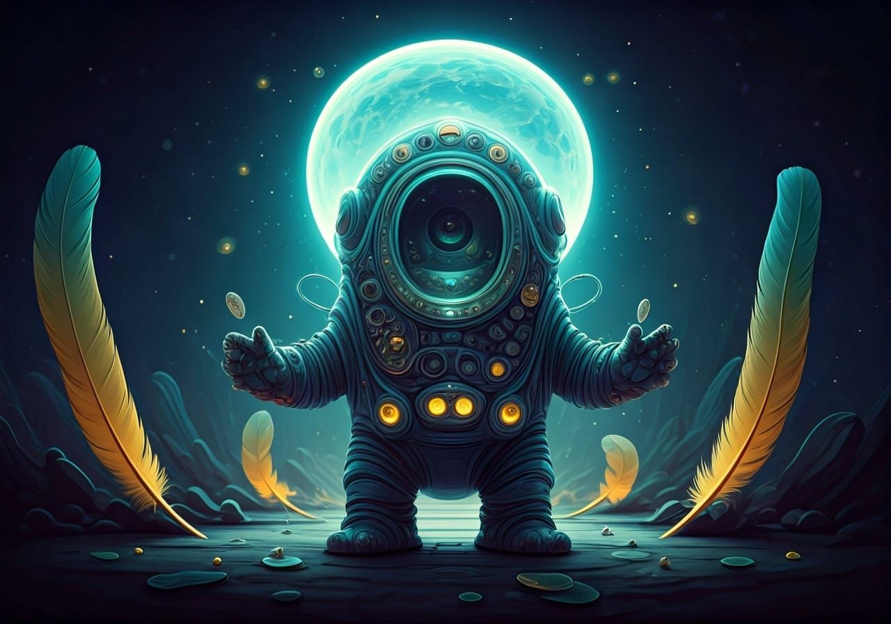 Loonyscape Spacebuns Hyaline Poetic Quilling Melodramatic Lighting Feathers