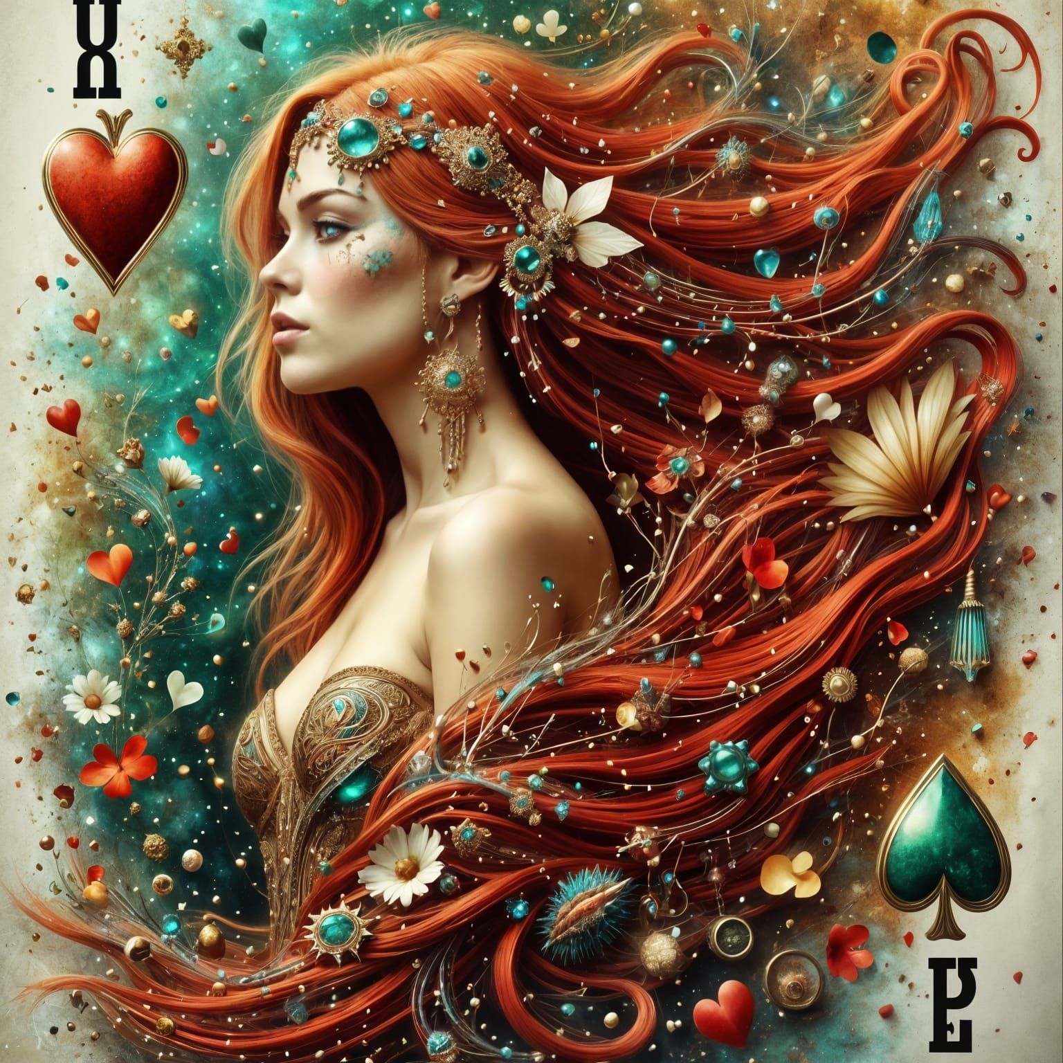 Mystical Queen of Hearts Erupts from Ten of Hearts Playing C...