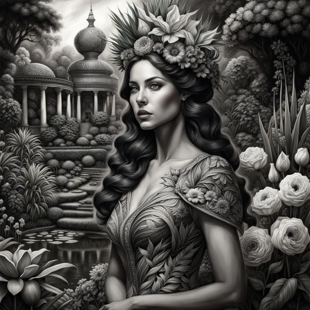 Female in Botanical garden