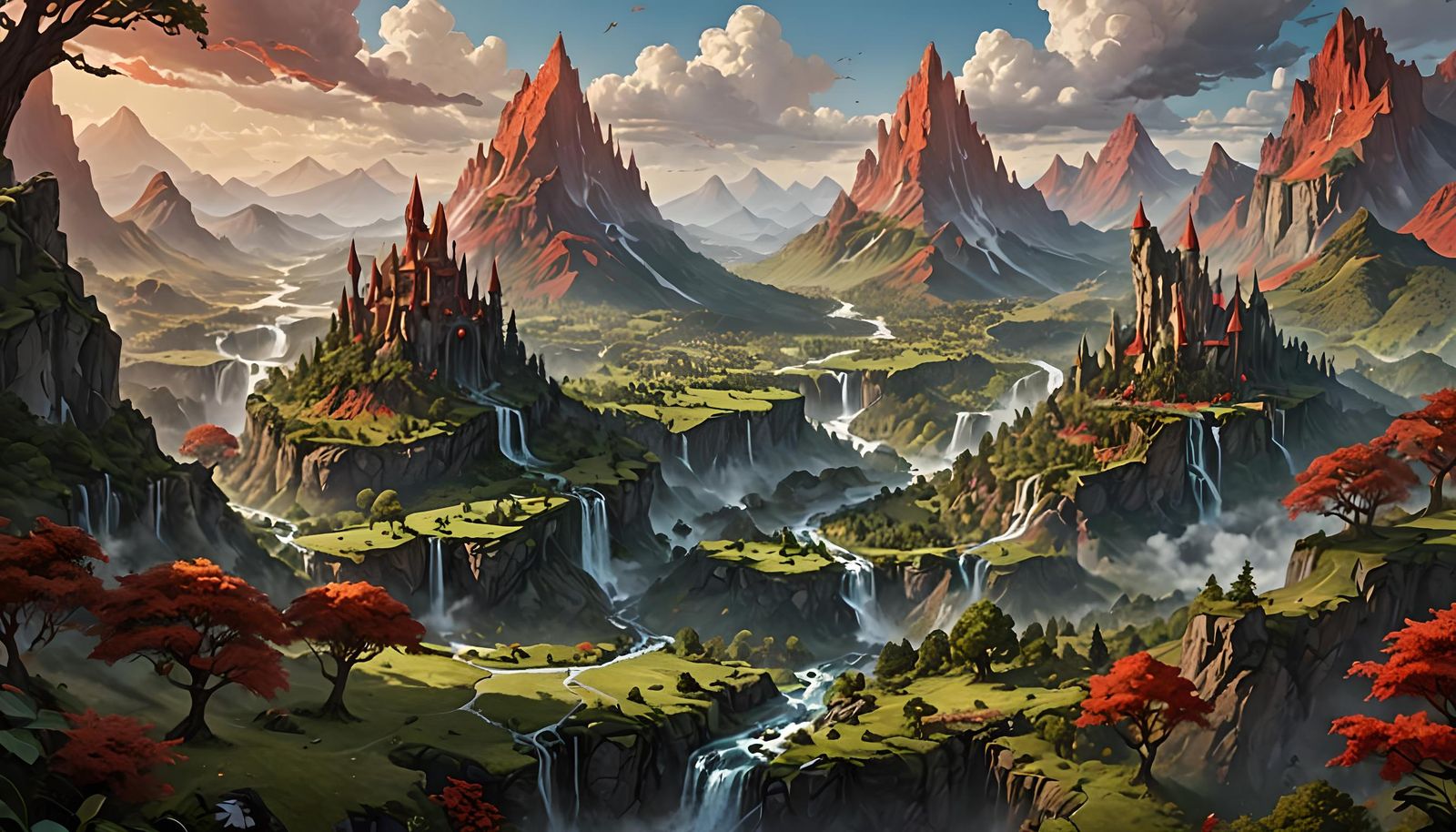 Majestic Fantasy Landscape in Magic: The Gathering Style