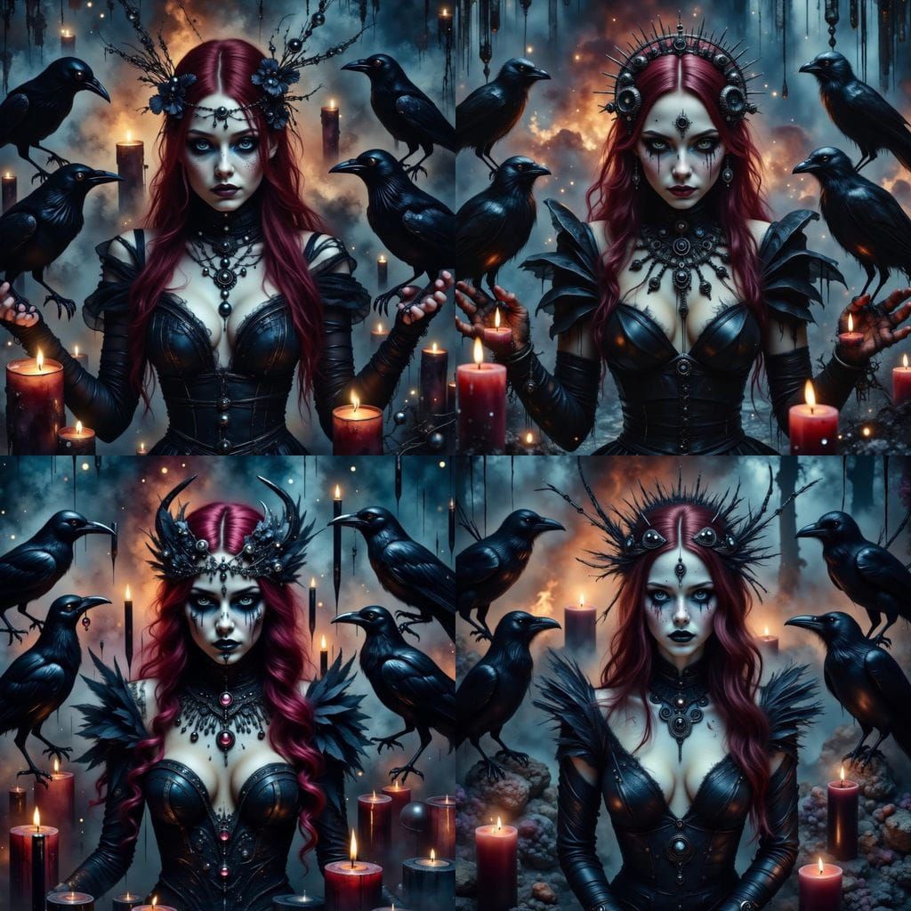 Edgy Fae Witch Portrait with Warrior Prince