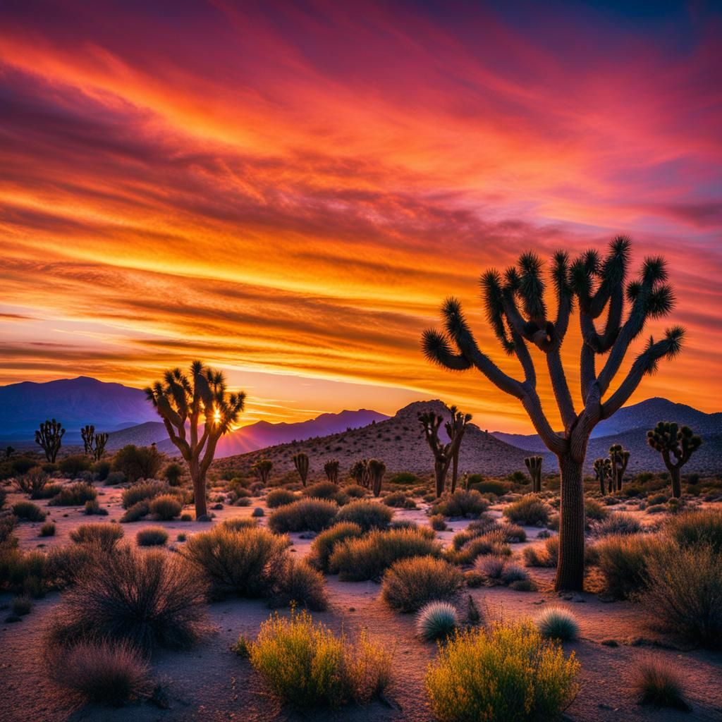 Sunrise in the Mojave Desert